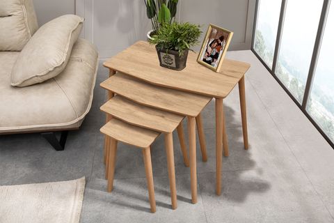 VEGA DÖRTLÜ ZİGON ORTA SEHPA SETİ, MEŞE