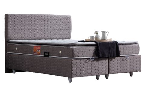STELLA BAZA BAŞLIK VE REAL PEDLİ YATAK SETİ, KAHVERENGİ, 100X200