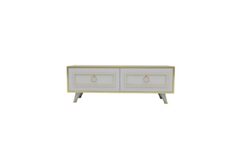 ARNETTİ SONA  TV ÜNİTESİ, BEYAZ GOLD BANT 120 CM