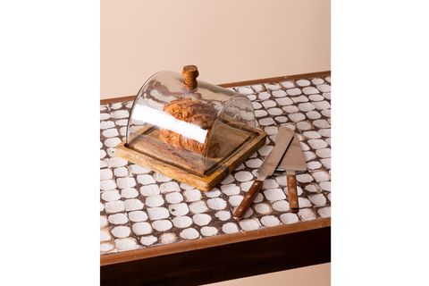 THE MİA MADERA DİKDÖRTGEN KEK SAKLAMA FANUSU 15X19X19 CM
