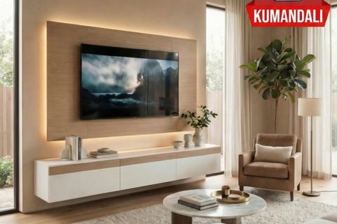 PURELINE LEDLİ DUVAR TV ÜNİTESİ, BEYAZ, 140 CM