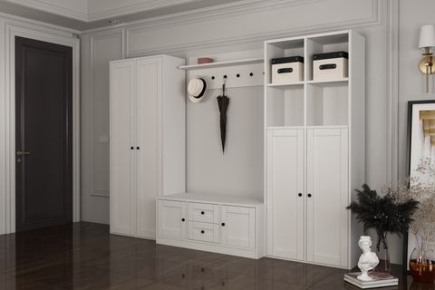 LEONARDO PORTMANTO VESTİYER 273, DOLAPLI, BEYAZ, 230 CM VST1010