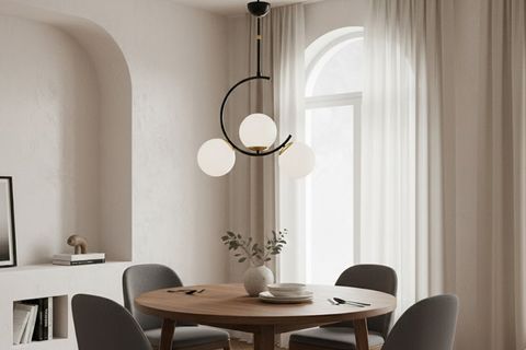 GLASS WORD 3 BEYAZ CAMLI SİYAH KASALI AVİZE, ESKİTME GOLD