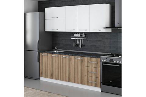 MİNAR PRAGA 205 CM MUTFAK DOLABI BEYAZ DORE 2