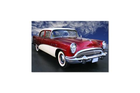 CLASİC RED CAR -2 DEV BOYUT CANVAS TABLO 100X150