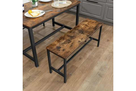 BARO SİYAH METAL AHŞAP BENCH, 2 ADET