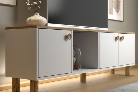 BOHEM HİRA LEDLİ TV ÜNİTESİ, KONSOL, 3 KAPAK 1 BÖLMELİ, 160 CM