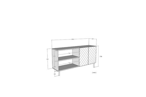 POLİ KONSOL VE TV SEHPASI, BEYAZ GOLD, 150 CM, KA1524BG