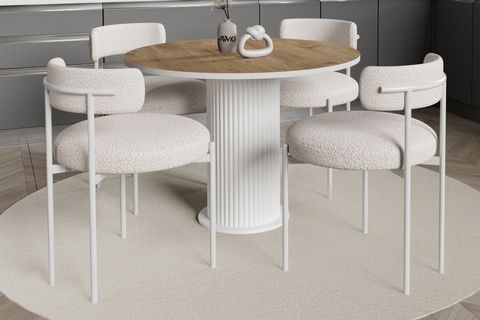 TİAN BOHEM TEDDY MUTFAK MASA TAKIMI, CEVİZ, 90X90