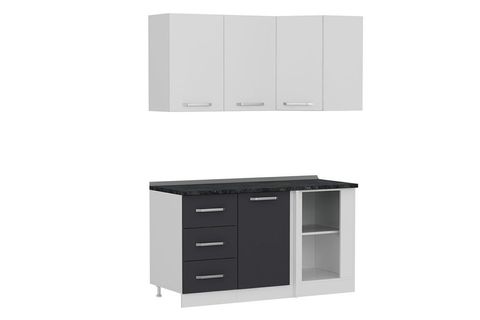 MİNAR 150CM KÖŞE MUTFAK DOLABI BEYAZ ANTRASİT K150A3