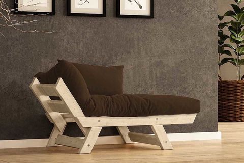 WOODESK ADALAR MASİF AHŞAP BERJER, NATURAL-KAHVE RENK