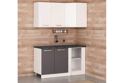 MİNAR 145CM KÖŞE MUTFAK DOLABI BEYAZ ANTRASİT K145A1