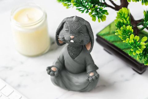 YOGA YAPAN TAVŞAN BİBLO, GRİ