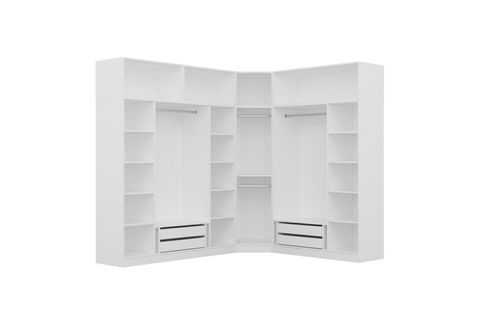 KALE MENTEŞELİ DOLAP, 8 KAPAKLI, BEYAZ, 235 CM