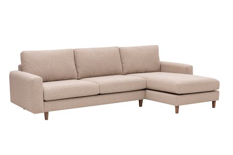 MERLİN MİNİ KÖŞE KOLTUK, CEVİZ AYAK, İNCE KOL, RECYCLED KUMAŞ, CAPPUCİNO