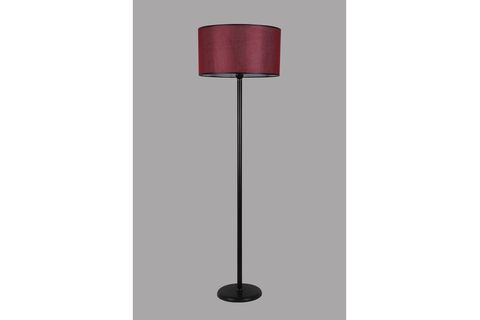 LUMEXX MERCAN SİLİNDİR LAMBADER, SİYAH AYAK, HASIR BORDO ABAJURLU