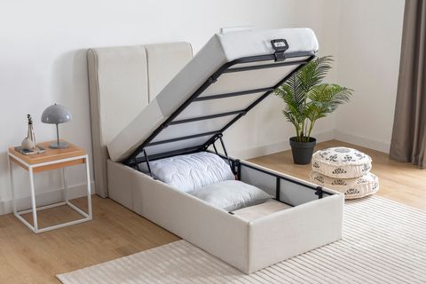 LUNA TOTE BAZA BAŞLIK YATAK SETİ, KREM, 100X200