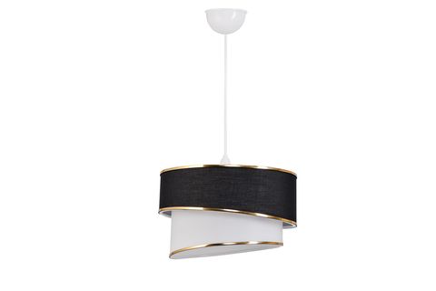 EVLİGHT RÜZGAR PASTA TEKLİ SARKIT AVİZE VE GOLD ABAJUR SETİ, SİYAH