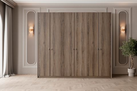 MADERA YATAK ODASI TAKIMI, AHŞAP KAPAKLI