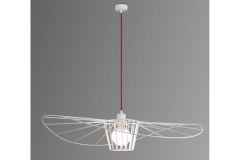 AYŞİN ŞAPKA ENDÜSTRİYEL AVİZE, BEYAZ KIRMIZI KABLOLU, ÇAP 80 CM