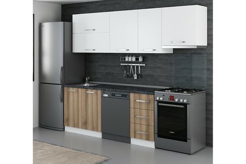MİNAR 255 CM MUTFAK DOLABI BEYAZ DORE 255 D15