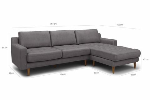 MODSY KADİFE MODÜLER KOLTUK, 266 X 171, GECE MAVİSİ