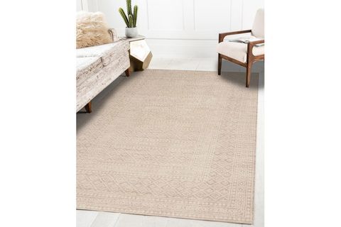 SOHO GRİ KREM FAS ETNİK DESENLİ DEKORATİF HALI, 50X80