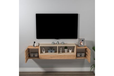 ARNETTİ EASY RAFLI TV SEHPASI, ATLANTİK ÇAM BEJ