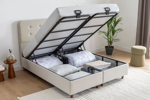 NOTTE BAZA VE BAŞLIK SETİ, KREM, 140X200