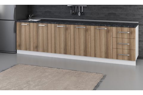 MİNAR 300 CM MUTFAK DOLABI BEYAZ DORE 300-D2-ALT MODÜL
