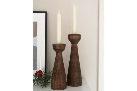 KLOSOE AHŞAP ŞAMDAN MUMLUK İKİLİ SET