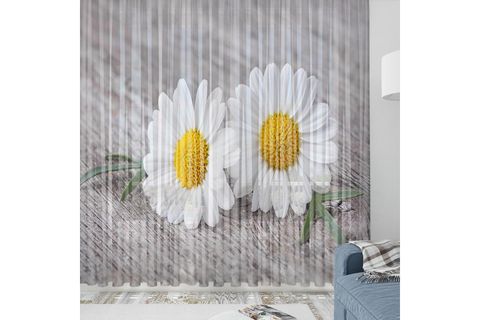 ELSE PEMBE GÜLLÜ ÇİÇEKLİ DESENLİ DEKORATİF MODERN 3D TÜL FON PERDE 140X270