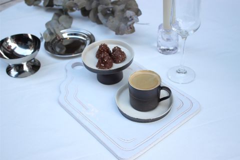 FLUTED TÜRK KAHVESİ FİNCAN SETİ, ANTRASİT