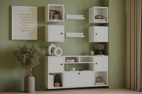 BK ÇOK AMAÇLI DOLAP, 4 KAPAKLI VE AÇIK RAFLI, KBR