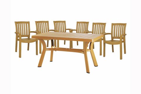 SİESTA ROMALİBU 6 KİŞİLİK BAHÇE BALKON TERAS MASA TAKIMI KAHVE