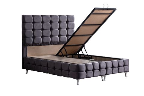 DUKE LUX BAZA BAŞLIK VE YATAK SETİ, ANTRASİT, 180X200