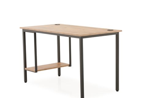 ARPELİA BİLGİSAYAR MASASI KASA RAFLI, AÇIK KAHVERENGİ, 125 CM