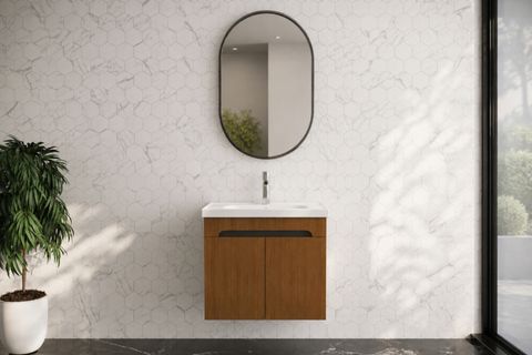 LODE IRMA ANTRASİT AHŞAP 60 CM SERAMİK LAVABOLU ALT BANYO DOLABI