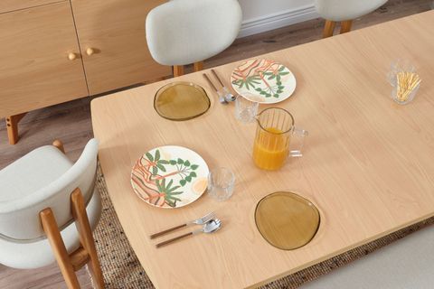 MOON BENCHLİ İSKANDİNAV MASA TAKIMI, 4 SANDALYELİ, KREM, 180X90