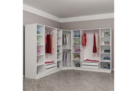 KALE MENTEŞELİ DOLAP 121, 6+ KAPAKLI BEYAZ 190 CM