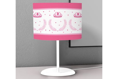 PEMBE TAÇ DİJİTAL BASKILI ABAJUR