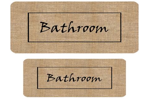DİJİTAL BASKI, KAYMAZ TABAN İKİLİ BANYO PASPASI 100X60 + 60X50 CM  RVG5288