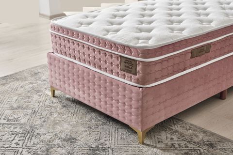 BELLA BAZA BAŞLIK YATAK SETİ, PEMBE, 100X200
