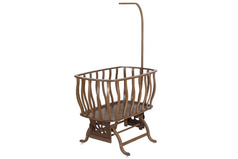 GENİŞ GÜPÜRLÜ SALLANIR SEPET BEŞİK, KOYU CEVİZ, 60X90