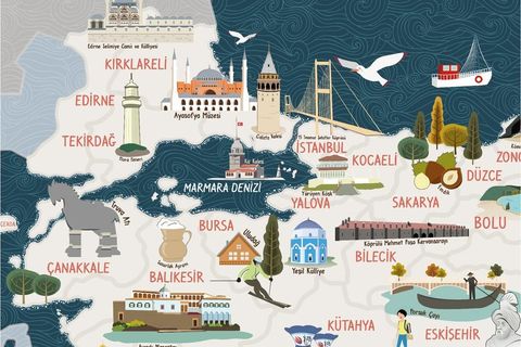 DREAMY KİDS TÜRKİYE HARİTASI ÇOCUK ODASI DUVAR KAĞIDI 200X175