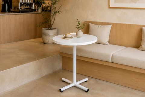 PAYAS METAL AYAK MUTFAK BAHÇE BALKON BİSTRO VE CAFE MASASI, 70X70 CM, BEYAZ BEYAZ