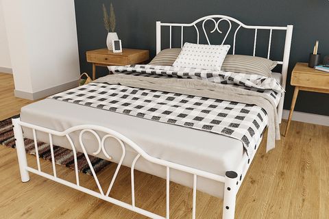 ORKİDE METAL KARYOLA, BEYAZ, 160X200