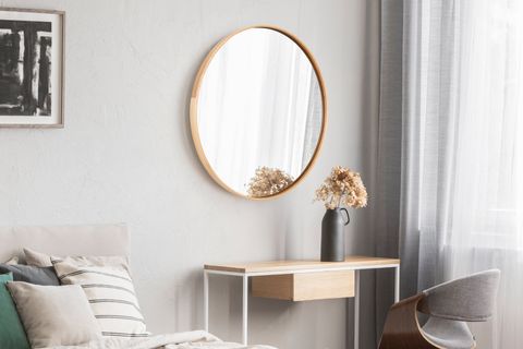 CİRCLE DUVAR AYNASI, MEŞE, 70 CM