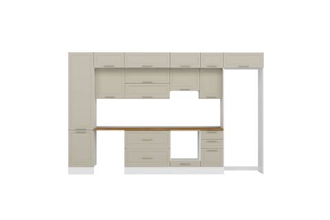 ALVİNKA 385X240 CM KLASİK MEBRAN MUTFAK DOLABI, MBB E90B50S45 1 MEBRAN KUMTAŞI MDF