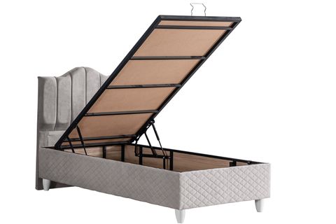 TREND BAZA BAŞLIK VE LETTO YATAK SETİ, AÇIK GRİ, 120X200